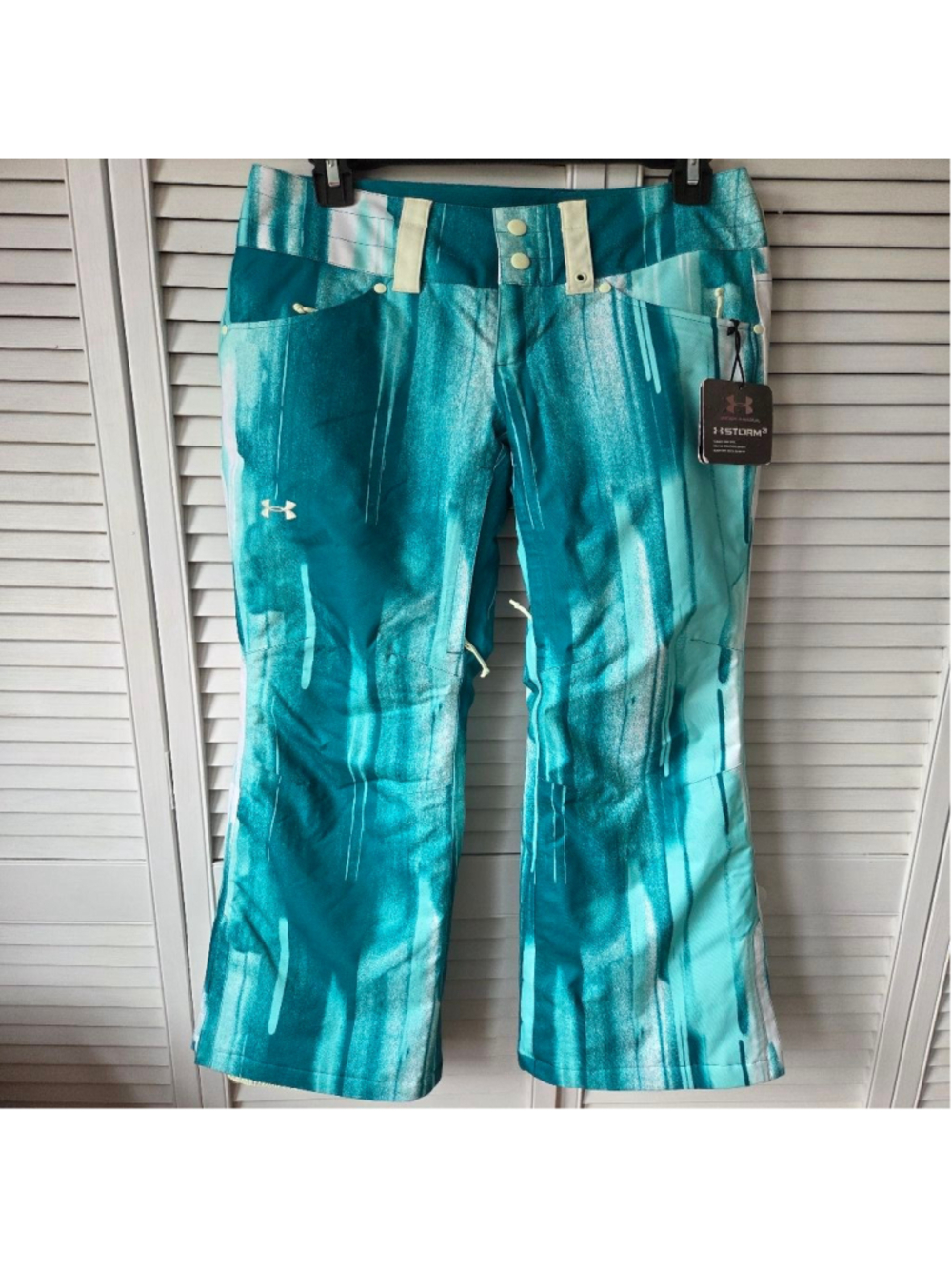 Women's Under Armour Teal White Storm3 ColdGear Infrared Ski Pants XS